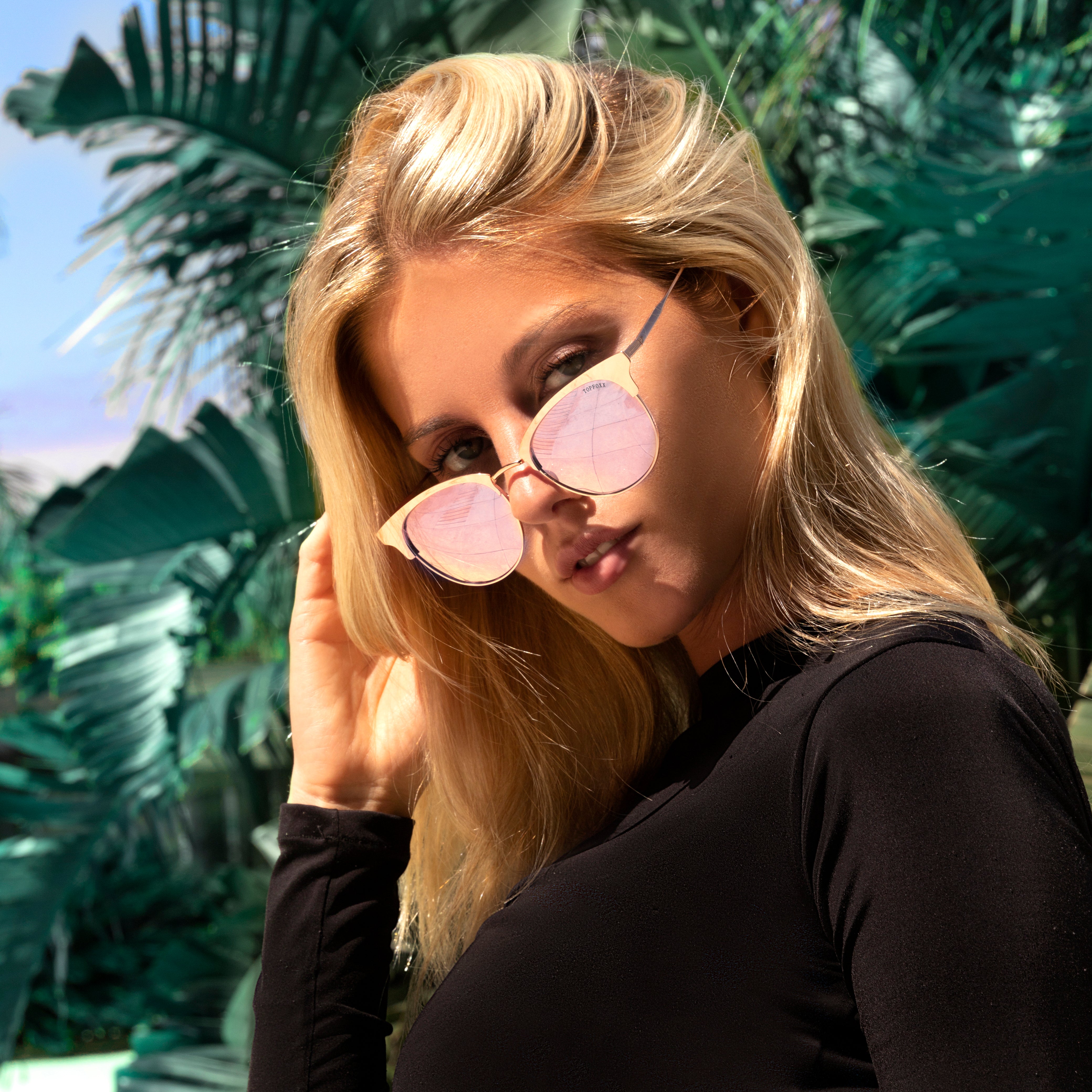 Stylish Marilyn Polarized Rose Gold Mirrored Sunglasses - UV Protection & Fashionable for Outdoor Activities, Beach, Driving & Summer Vacations