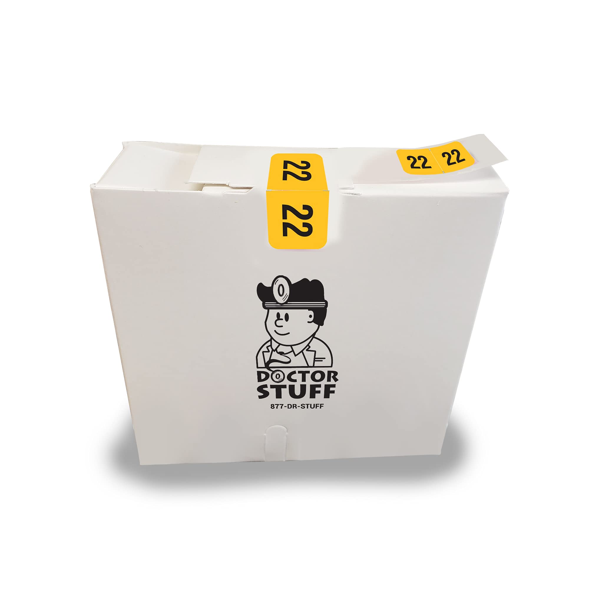 2022 Year Stickers - Reynolds & Reynolds Compatible, Yellow/Black End Tab File Folder Labels, 500/Roll (3/4