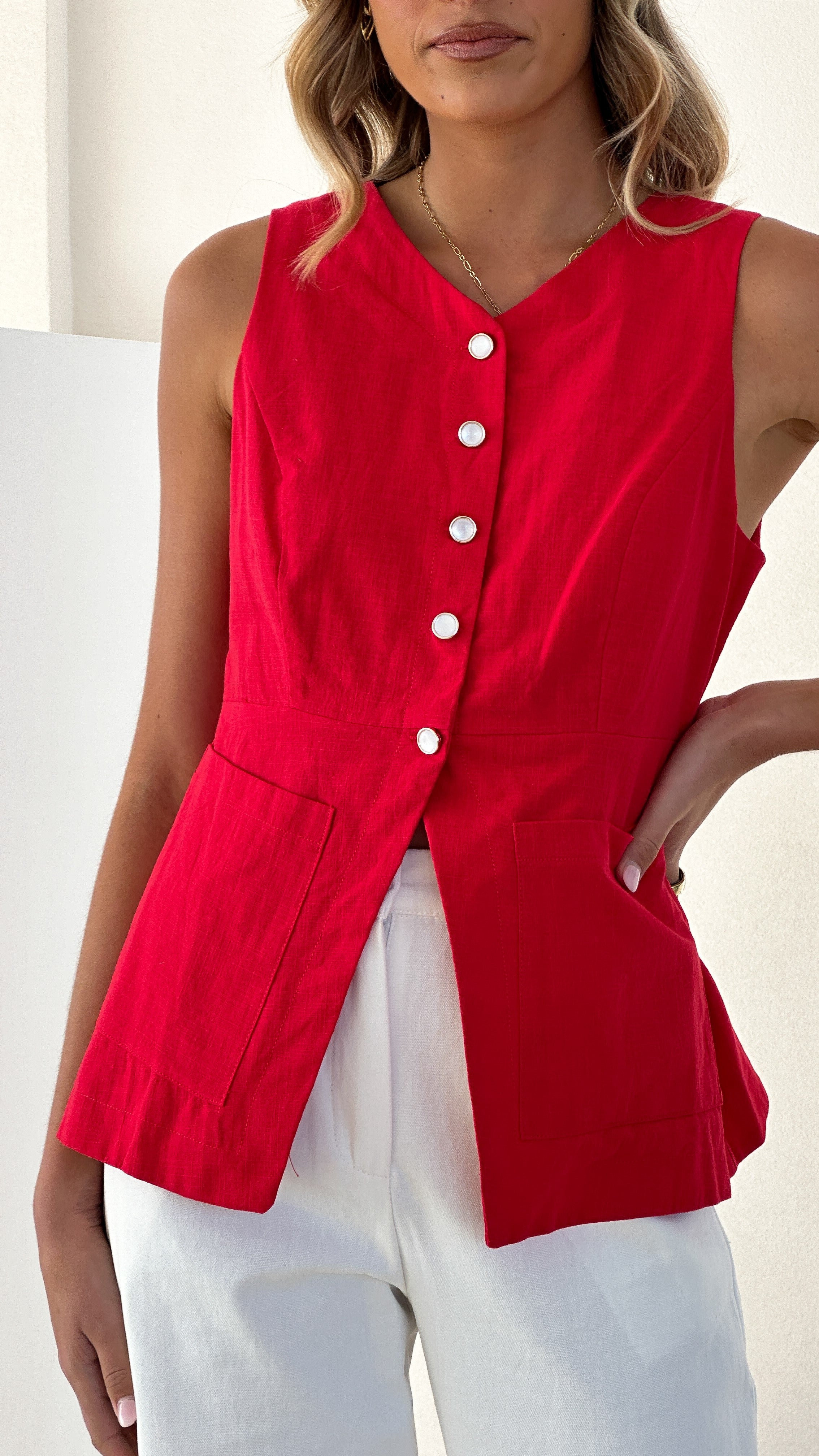 Amber Top Red - Stylish Women's Blouse for Casual Wear, Office & Evening Outfits