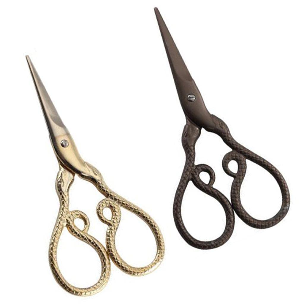 Premium Stainless Steel Embroidery Scissors with Golden Handle - Perfect for Sewing, Quilting, and Crafting Projects