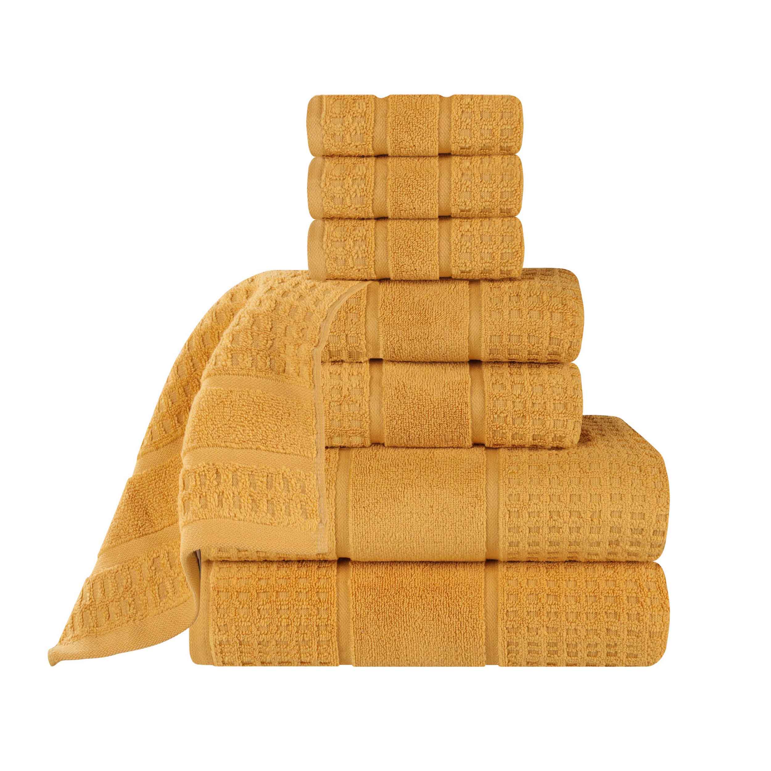Premium 8-Piece Zero Twist Cotton Waffle Towel Set - Ultra Soft & Highly Absorbent Honeycomb Weave Bath Towels for Spa, Gym & Luxury Home Use