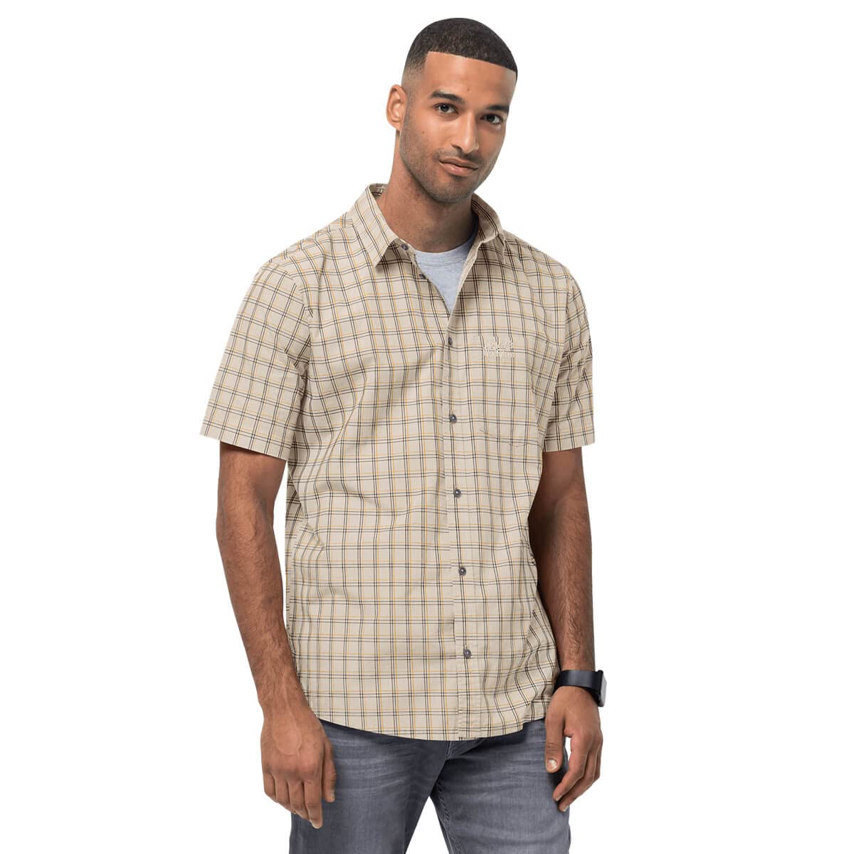 Jack Wolfskin Men's Hot Springs Shirt - Lightweight Hiking & Outdoor Adventure Shirt for Camping, Travel & Casual Wear