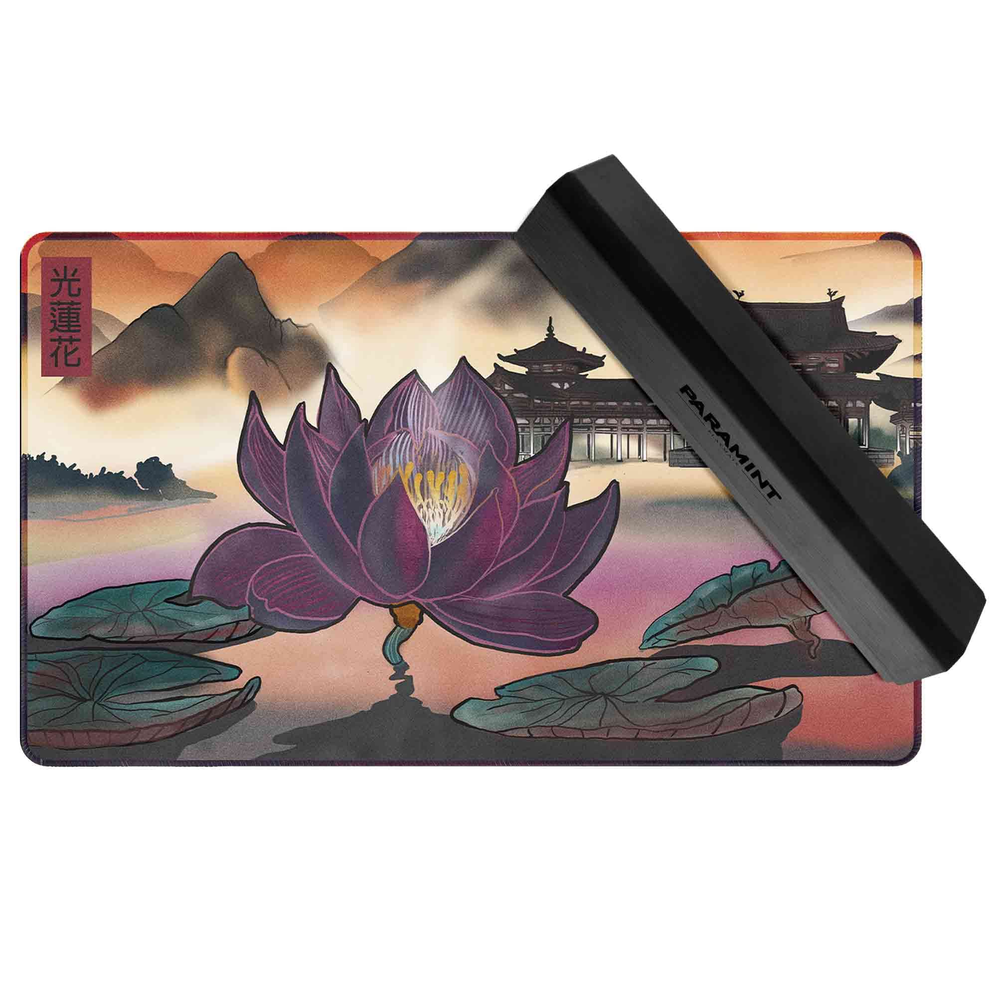 Light Lotus & MatShield Bundle - Premium MTG Playmat for Magic The Gathering, YuGiOh, Pokemon TCG - Original Art Gaming Mat with Protective Sleeve - Perfect for Card Game Tournaments, Casual Play & Collector Displays