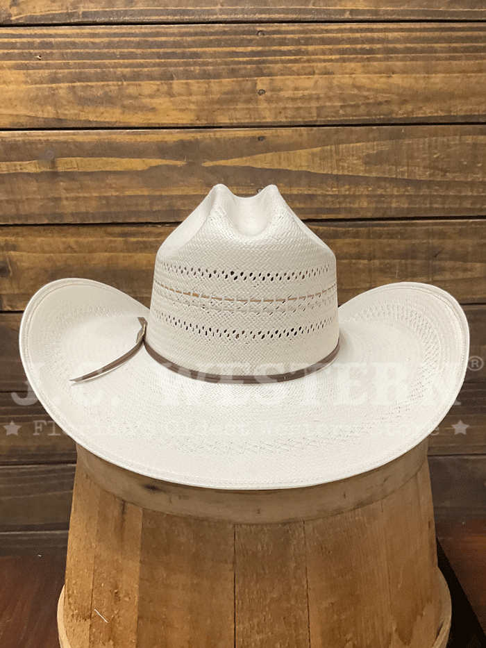 Larry Mahan LMH11157 10X Cowboy Straw Hat Ivory - Western Style Summer Sun Protection for Men & Women - Perfect for Rodeo, Ranch Work, and Outdoor Adventures