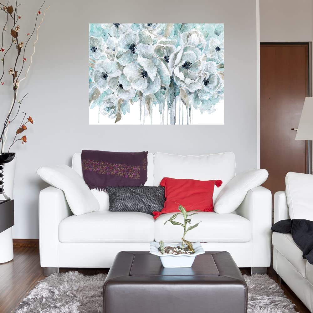 Teal Harmony II Abstract Canvas Wall Art - 32x24 Inches Framed Ready to Hang Painting by Carol Robinson - Modern Home Decor for Living Room, Bedroom, Office & Dining Area | Perfect for Coastal, Boho & Contemporary Interiors
