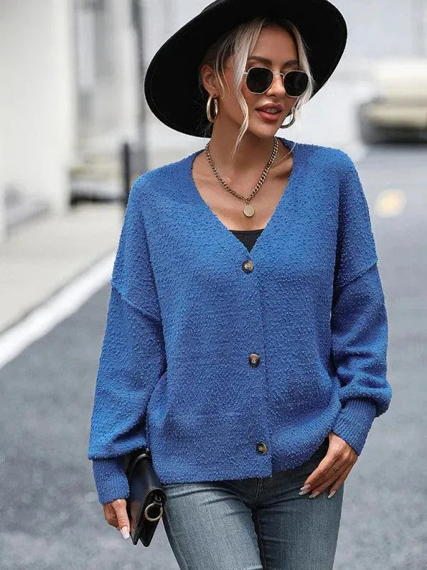 Women's V-Neck Button Cardigan Sweater - Soft & Stylish Knitwear for Casual Wear, Office & Layering