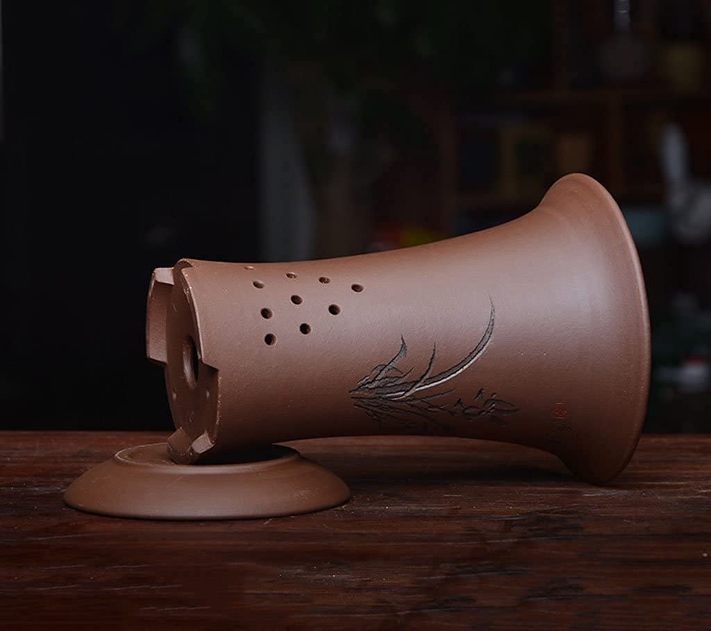 Chinese Style Zisha Orchid Pot - Small & Large Ceramic Flower Pot with Tray for Indoor Plants, Retro Bonsai Basin for Phalaenopsis, Asparagus Fern - Perfect for Home Decor, Office & Gift Giving