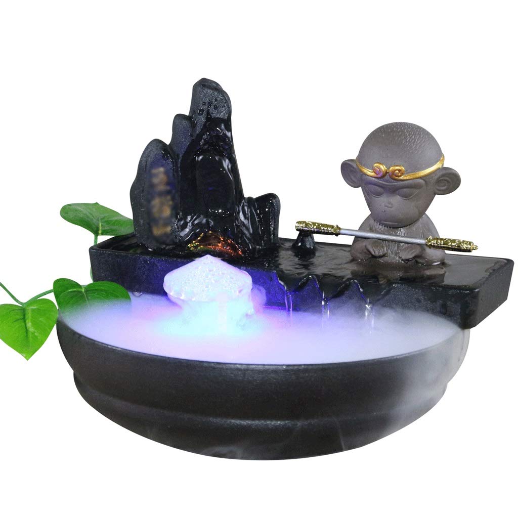 QTBH Ceramic Tabletop Fountain with Atomized Humidifier - Elegant Desktop Water Feature for Home & Office Decor, Relaxing Gift Idea for Stress Relief | Perfect for Living Rooms, Bedrooms, Workspaces & Meditation Areas