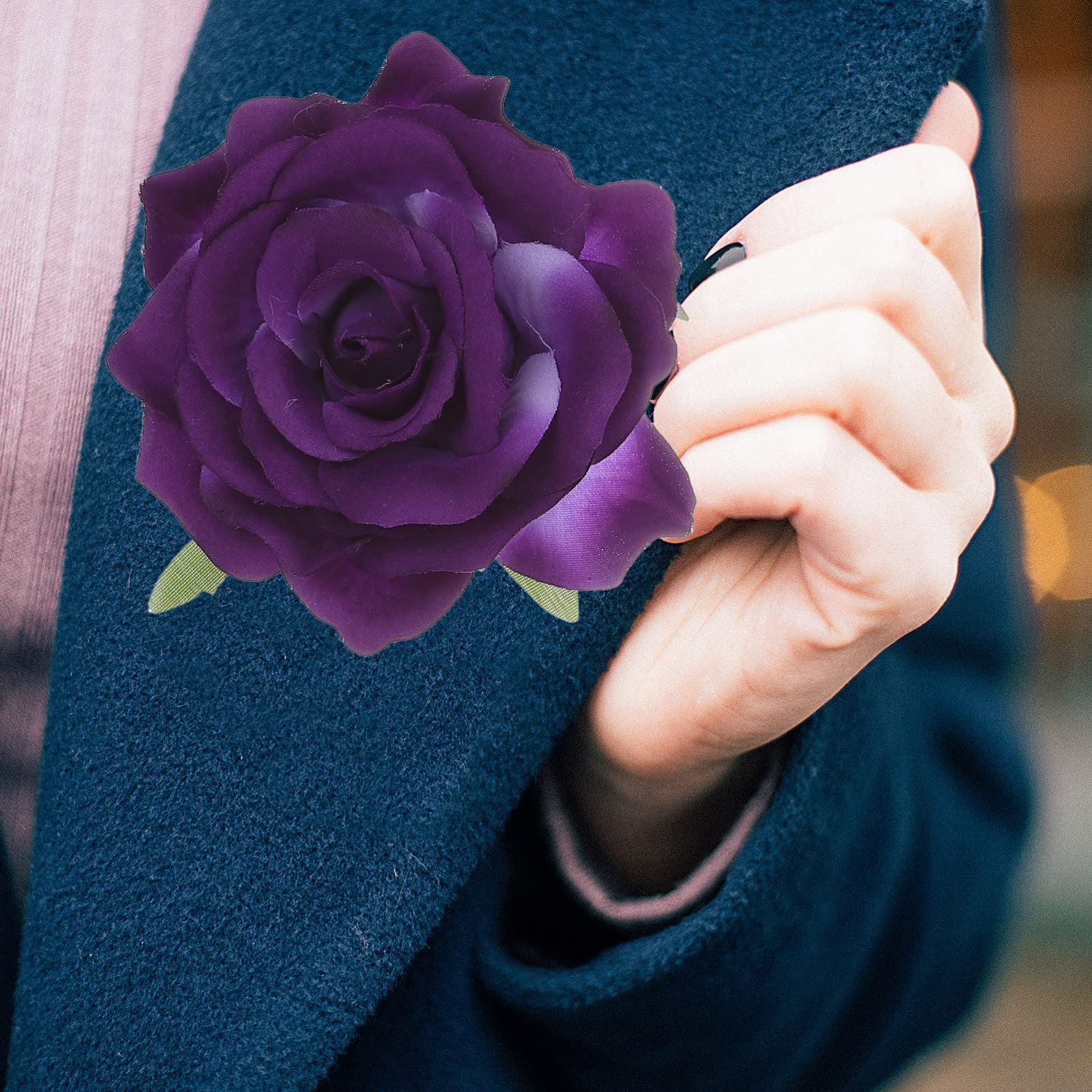 12pcs Rose Headdress Lapel Pins - Floral Brooches for Men & Women, Hair Clips & Flower Pins for Weddings, Parties, Prom, Bridal Accessories, Fashion Jewelry