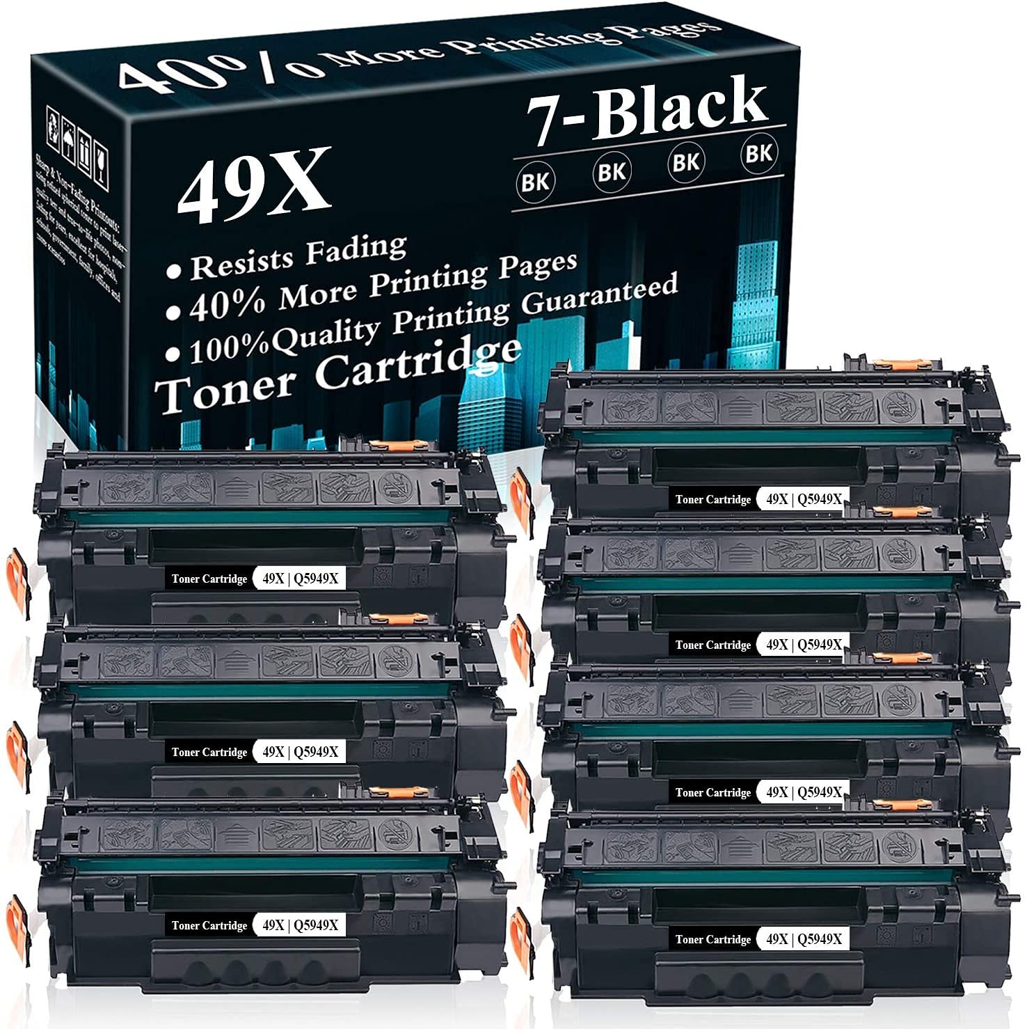 High-Quality 7 Black 49X/Q5949X Toner Cartridge Replacement for HP LaserJet 1320 1320n 1320nw 1320tn 3390 MFP 3392 MFP 1160 Printers | Compatible with Office & Home Printing | Fast & Reliable Ink Supply