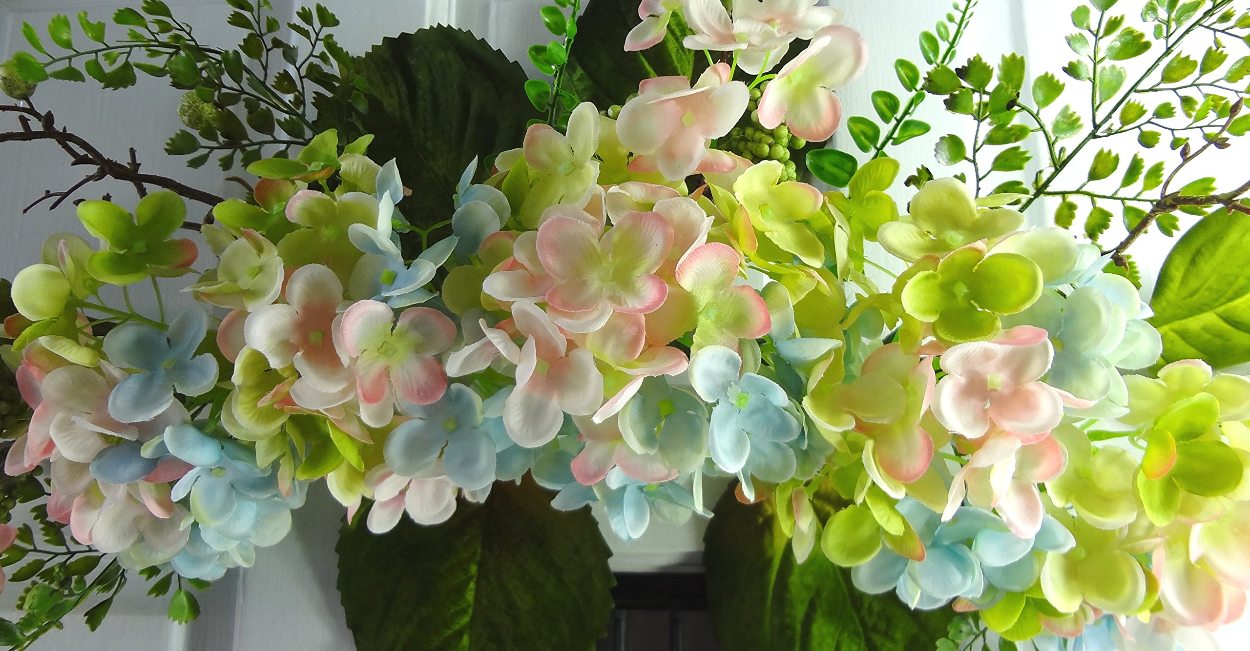 28 Inch Artificial Hydrangea Swag - Blue & Pink Wedding Arch Decoration for Home, Garden, Party & Wall Decor | Perfect for Wedding Ceremonies, Bridal Showers & Outdoor Events