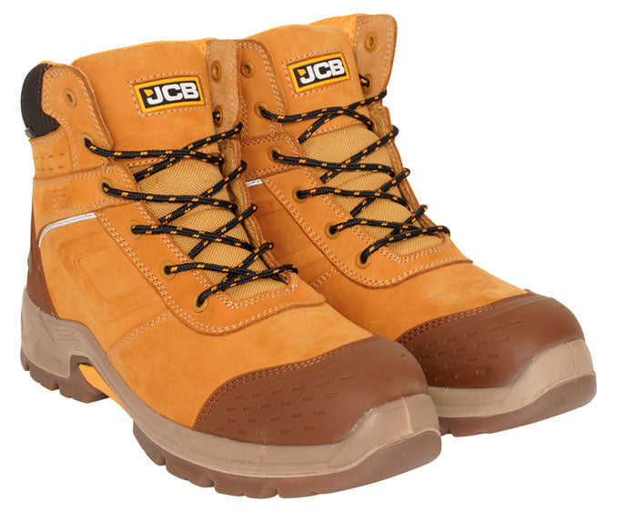 JCB Fast Track Safety Boots - Men's Steel Toe Work Boots with Slip Resistant & Waterproof for Construction, Warehouse & Outdoor Work