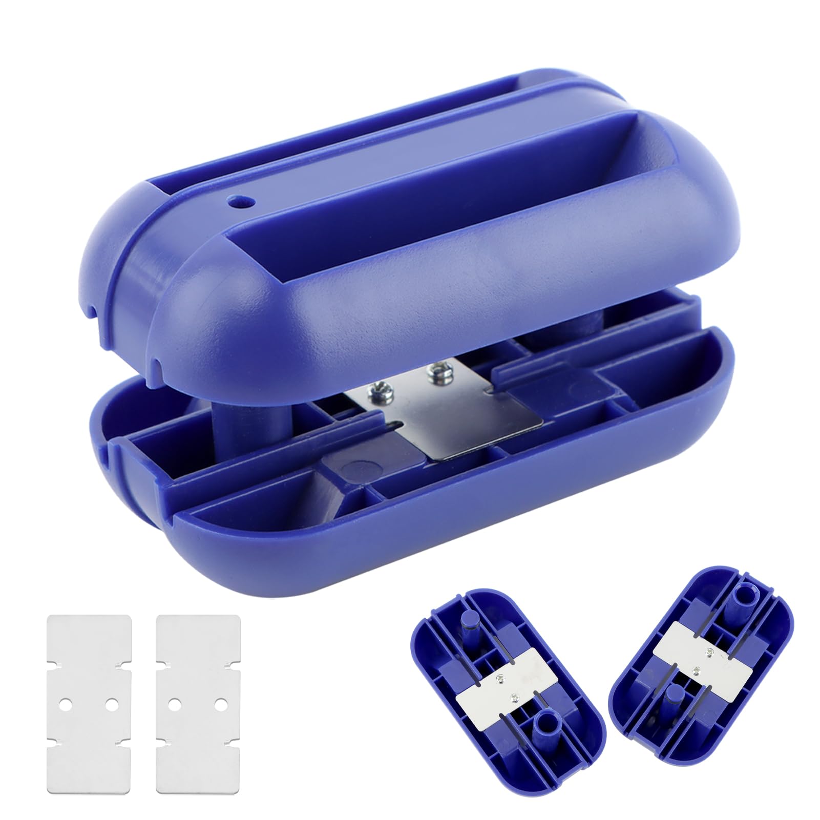 Professional Edge Banding Trimmer with 2 Tungsten Carbide Blades - Hand Planer for Woodworking, Chamfering & Deburring - Perfect for Trimming Edging Tape, Removing Burrs & Smoothing Corners (Blue) - Ideal for DIY Projects, Furniture Making & Cabinet Refinishing