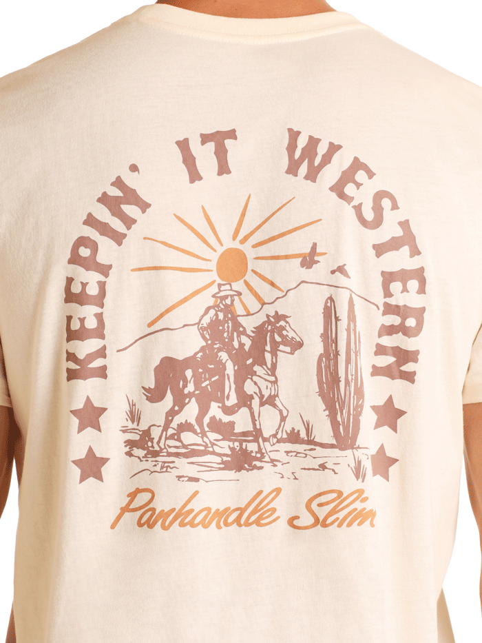 Panhandle PU21T05770 Unisex Keepin It Western Graphic Tee - Natural Cotton T-Shirt for Men & Women - Perfect for Casual Wear, Country Concerts & Western Theme Parties
