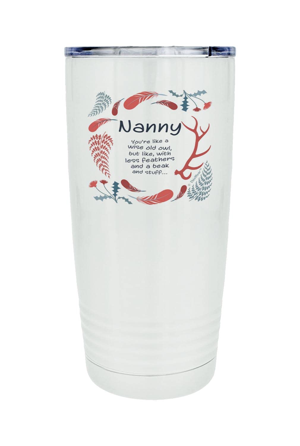 Wise Old Owl 20oz Stainless Steel Insulated Travel Mug with Lid - Perfect Nanny Appreciation Gift for Childcare Providers - Great for Coffee, Tea & On-the-Go Drinks