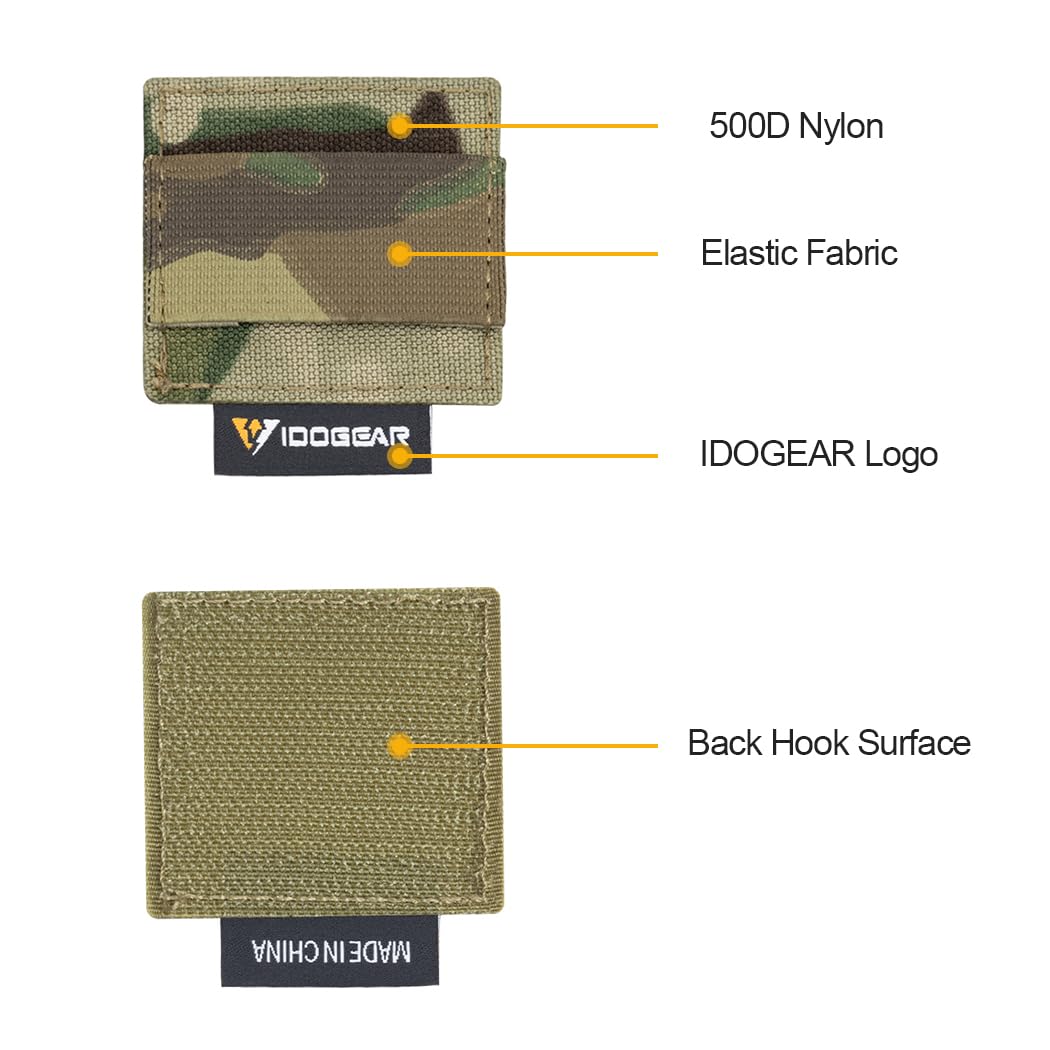 IDOGEAR SPORTS Tactical Cable Management Sticker - Reusable Hook and Loop Fastening Cable Ties for Tactical Gear, Helmet, Headset, Walkie-Talkie (1pc, Camo) - Perfect for Military, Outdoor, and Sports Equipment Organization