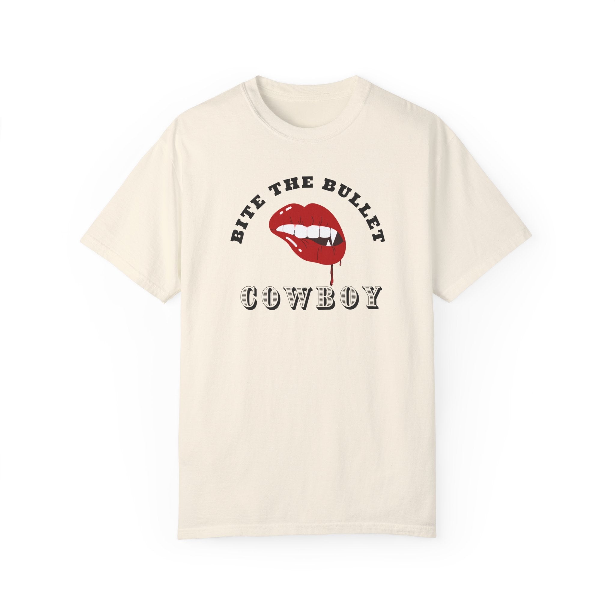 Bite The Bullet Cowboy Graphic T-Shirt - Vintage Western Style Tee for Men - Perfect for Rodeo, Country Music Festivals & Casual Wear
