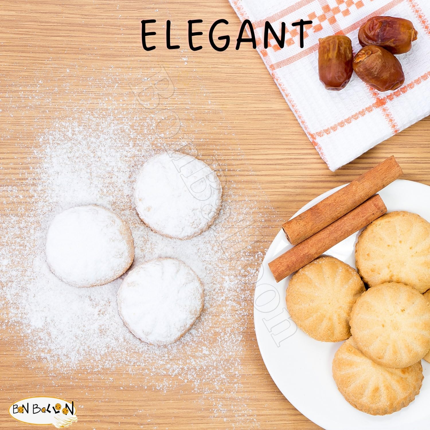 4-Piece Plastic Maamoul Cookie Mold Set - 3.2