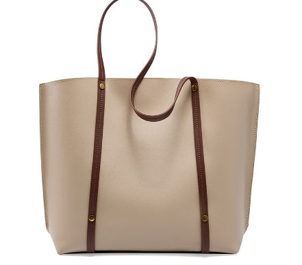 Genuine Soft Leather Large Capacity Tote Shoulder Bag for Women - Stylish & Spacious Work, Travel & Everyday Carry Purse