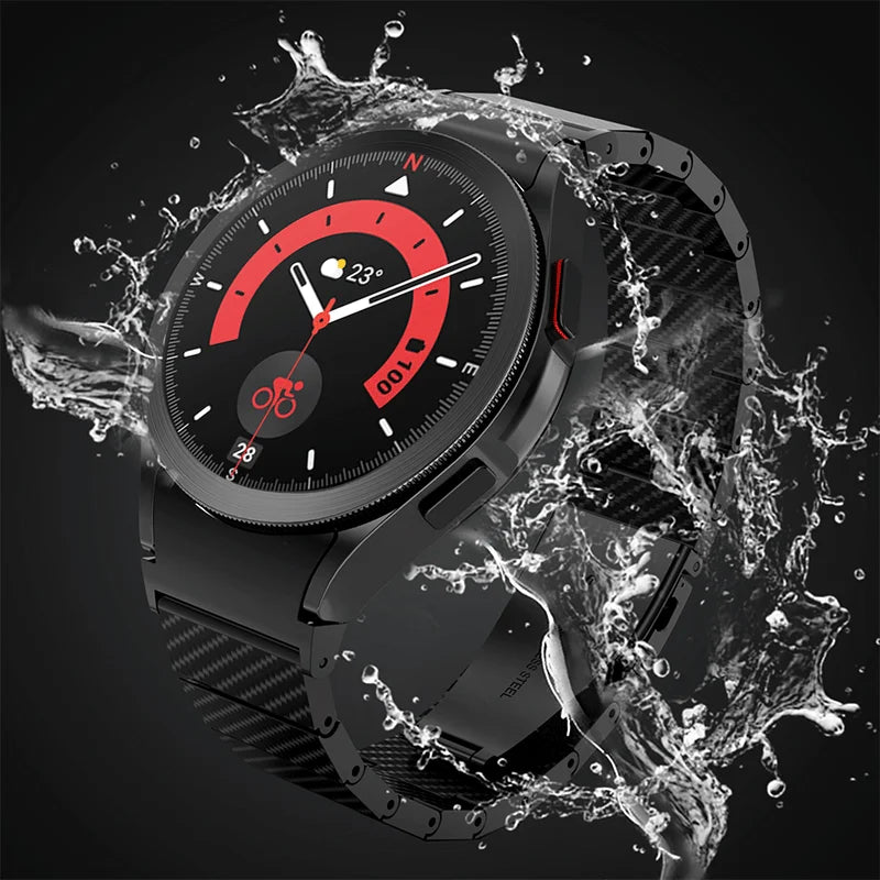 Premium No-Gaps Carbon Fiber Strap for Samsung Galaxy Watch 46mm/42mm - Durable Lightweight Replacement Band for Active Lifestyle, Workouts & Outdoor Adventures