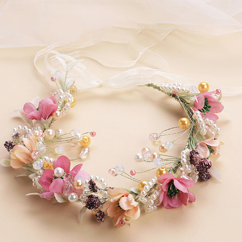 Elegant Cute Floral Headband for Girls - Boho Flower Hair Accessories for Weddings, Parties & Everyday Wear