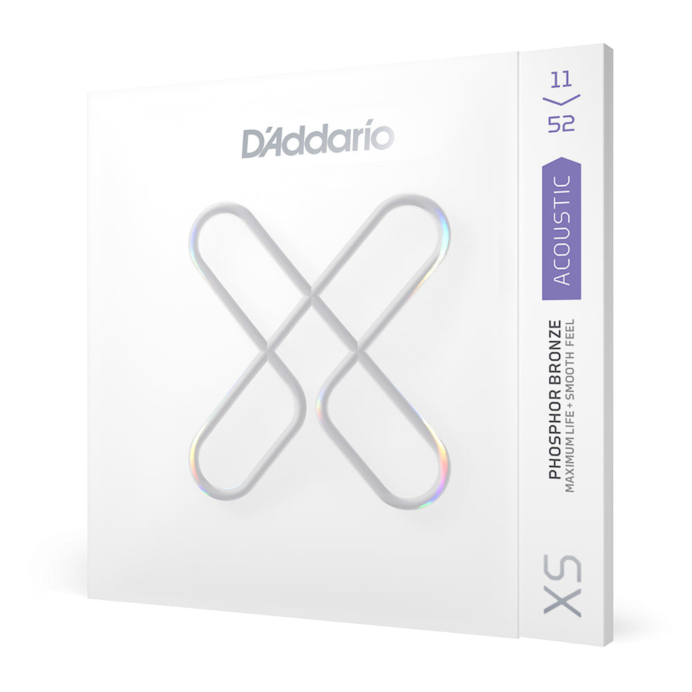 D'Addario XSAPB1152 Phosphor Bronze Acoustic Guitar Strings - .011-.052 Custom Light Gauge for Warm Tone & Longevity | Perfect for Folk, Country & Fingerstyle Playing