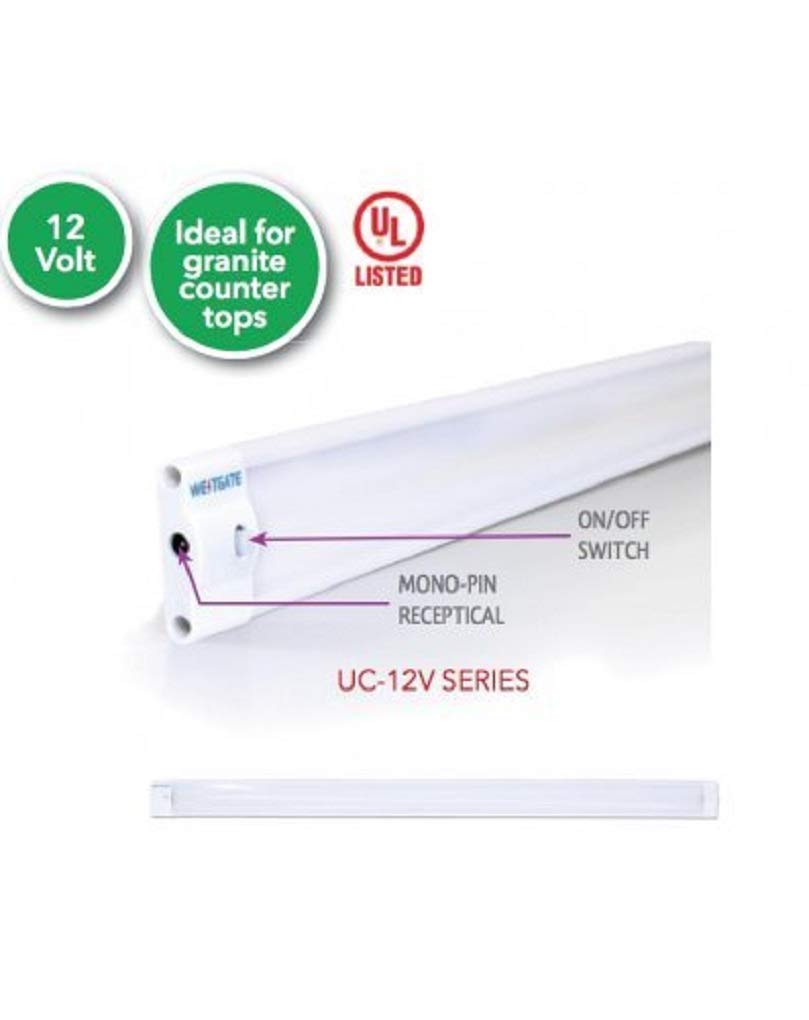 Westgate Lighting LED Under Cabinet Lighting - 12V Extruded Aluminum LED Light Bar, 3W 3000K Warm White for Kitchen, Closet & Shelf Illumination