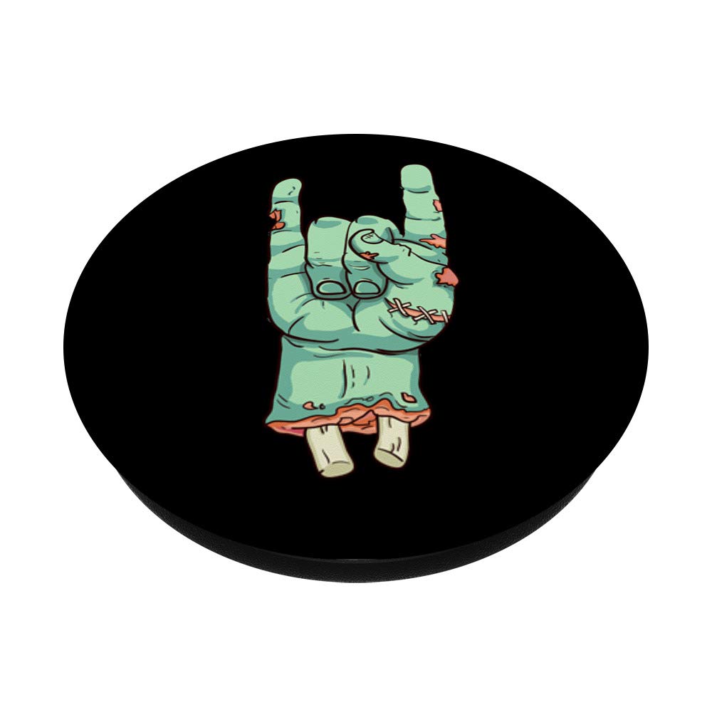Rock n Roll Rockstar Zombie Sign of the Horn PopSocket PopGrip - Swappable Phone & Tablet Grip for Music Lovers and Horror Fans