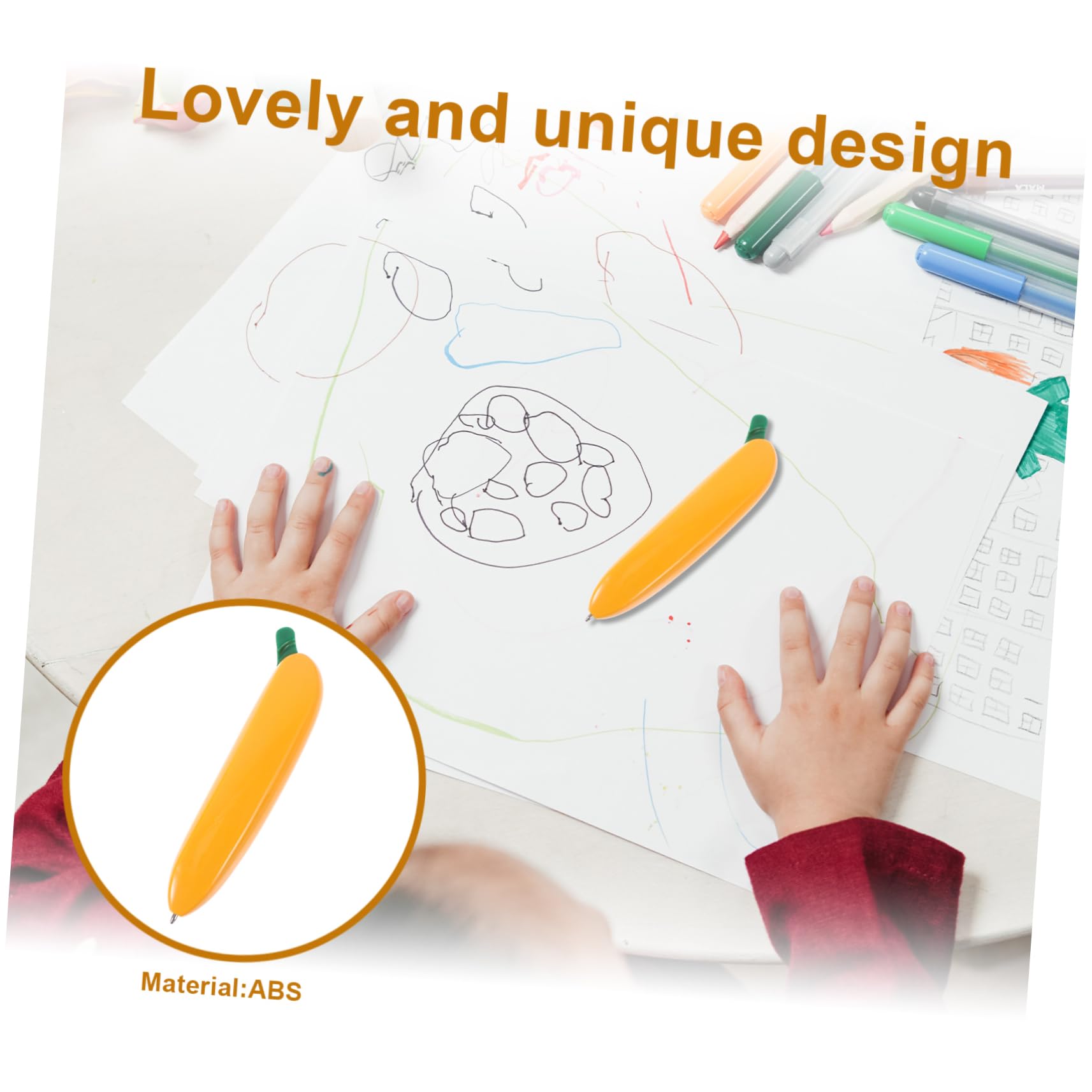 12pcs Banana Ballpoint Pens - Fun & Portable Writing Pens for Kids, Unique Household Office Supplies, Multi-Function Smooth Writing - Perfect for School, Home, Office & Gift Giving