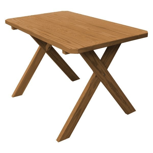 Pressure Treated Pine Crossleg Table - Durable Outdoor Patio Dining Furniture for Garden, Deck & Backyard - Weather Resistant & Long-Lasting