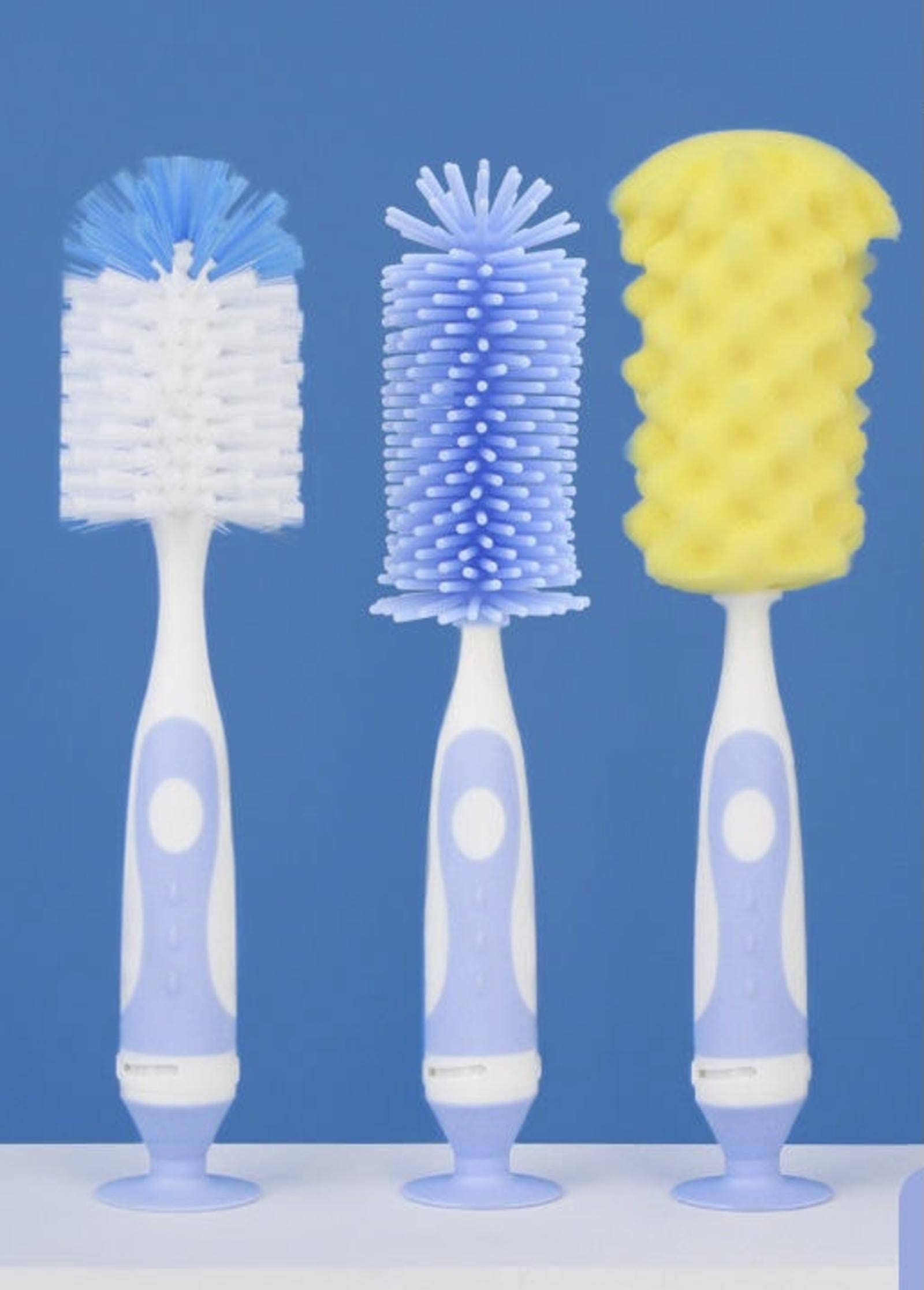 Premium Silicone Bottle Brush & Nipple Cleaner with Long Handle - Soft Nylon Bristles for Baby Bottles, Cups, and Small Containers - Ideal for Newborn Feeding, Kitchen Cleaning, and Travel Use