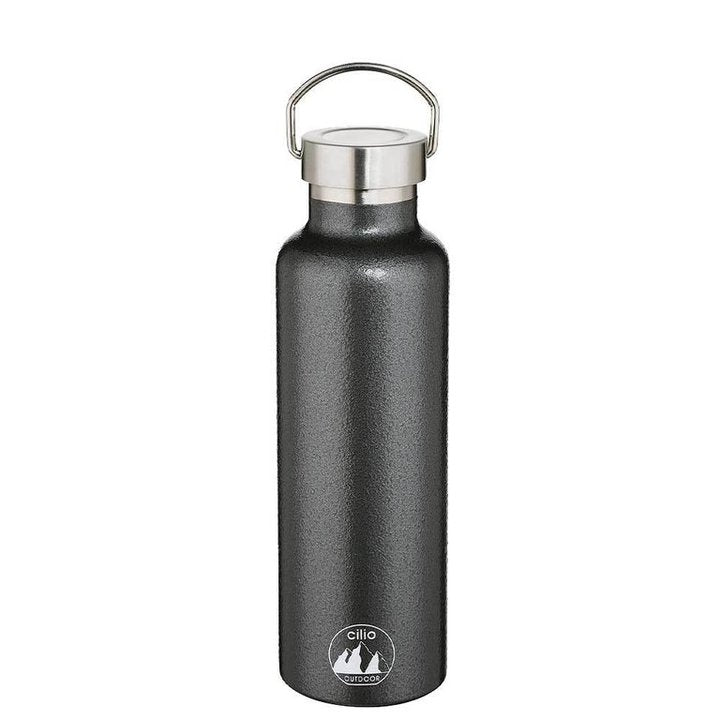 Cilio Vacuum Flask GRIGIO - Stainless Steel Insulated Water Bottle for Hot & Cold Drinks - Perfect for Hiking, Camping, Office & Gym Use