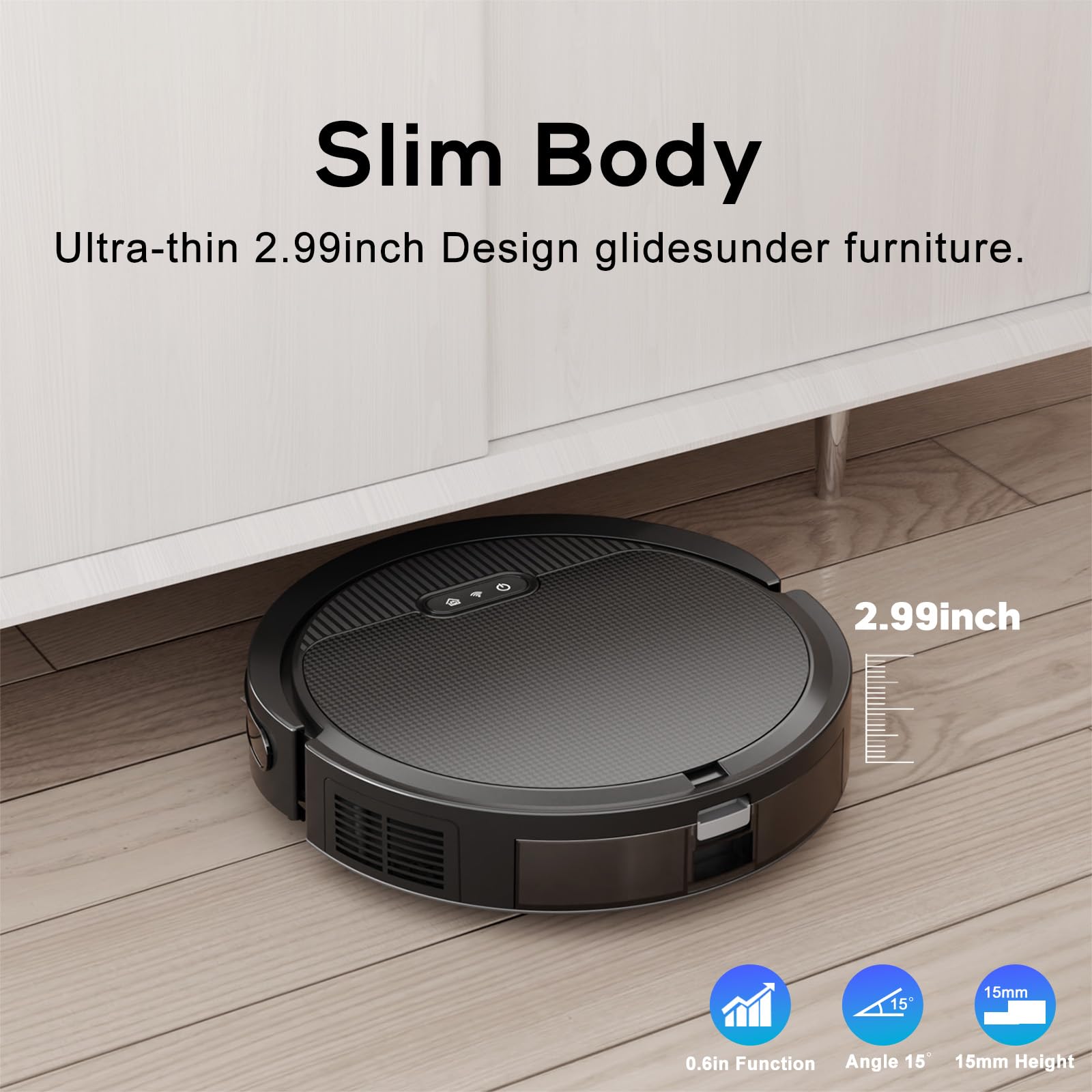 V3 Robot Vacuum and Mop Combo - Self-Charging 5000Pa Strong Suction, WiFi/Alexa/App Control, Ultra-Slim 3-in-1 Robotic Cleaner for Hardwood Floors, Pet Hair & Low Pile Carpets - Perfect for Homes with Pets & Busy Families