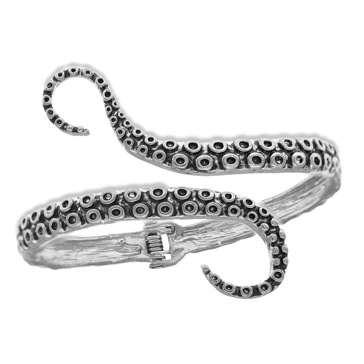 RechicGu Octopus Tentacle Bracelet - Gothic Hinged Arm Cuff Bangle with Scary Sea Creature Design for Halloween Cosplay & Horror Themed Parties