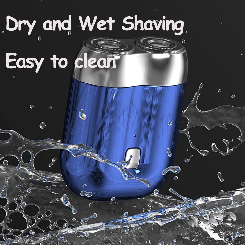 Portable Mini Dual Head Electric Razor - Rechargeable Waterproof Shaver for Men, Travel & Gym Use | Pocket Size Washable Electric Shaver with USB Charging (Gray)