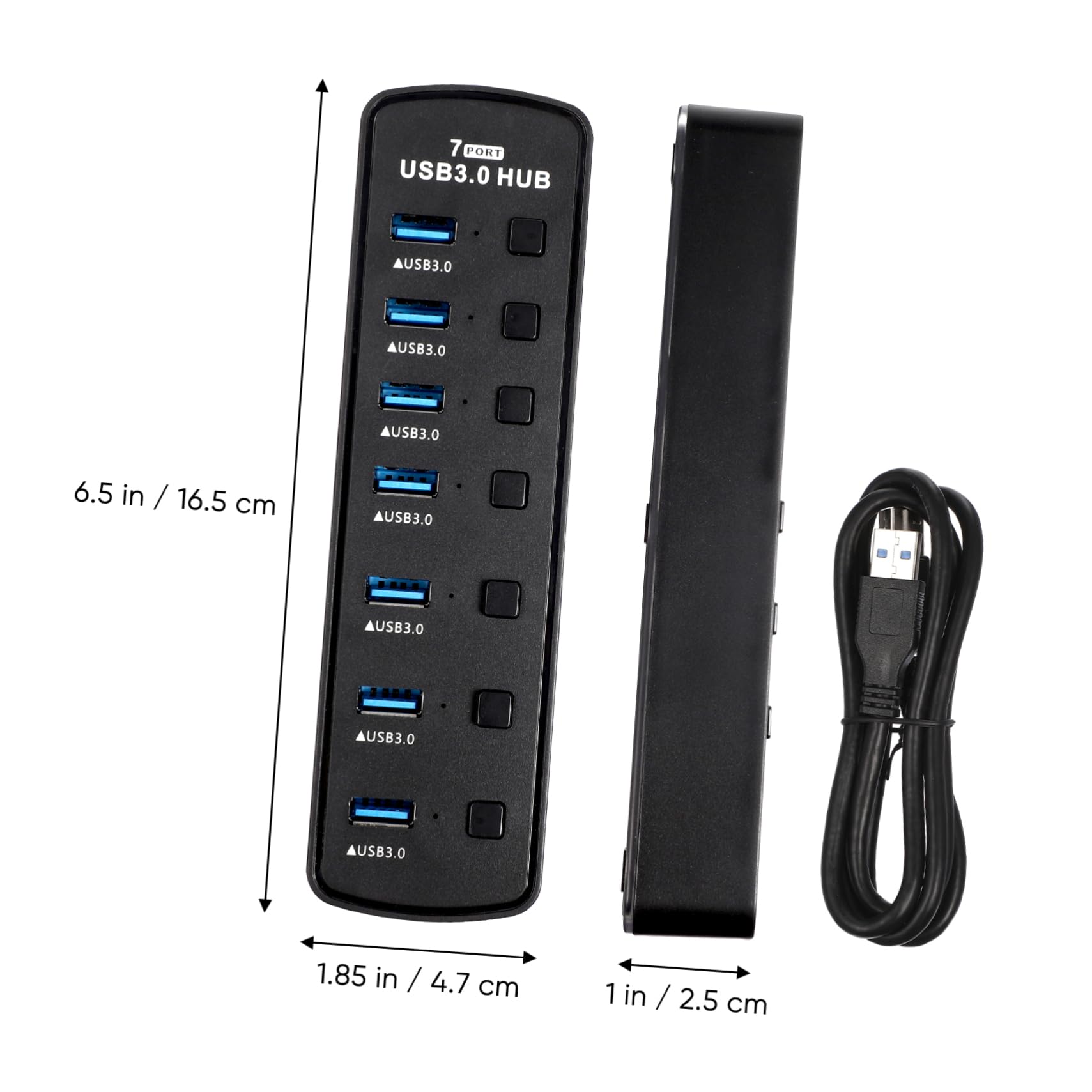Gatuida 7-Port USB 3.0 Hub - High Speed Data Transfer USB Splitter Adapter for Laptop, PC, MacBook - Perfect for Home Office, Gaming & Charging Multiple Devices