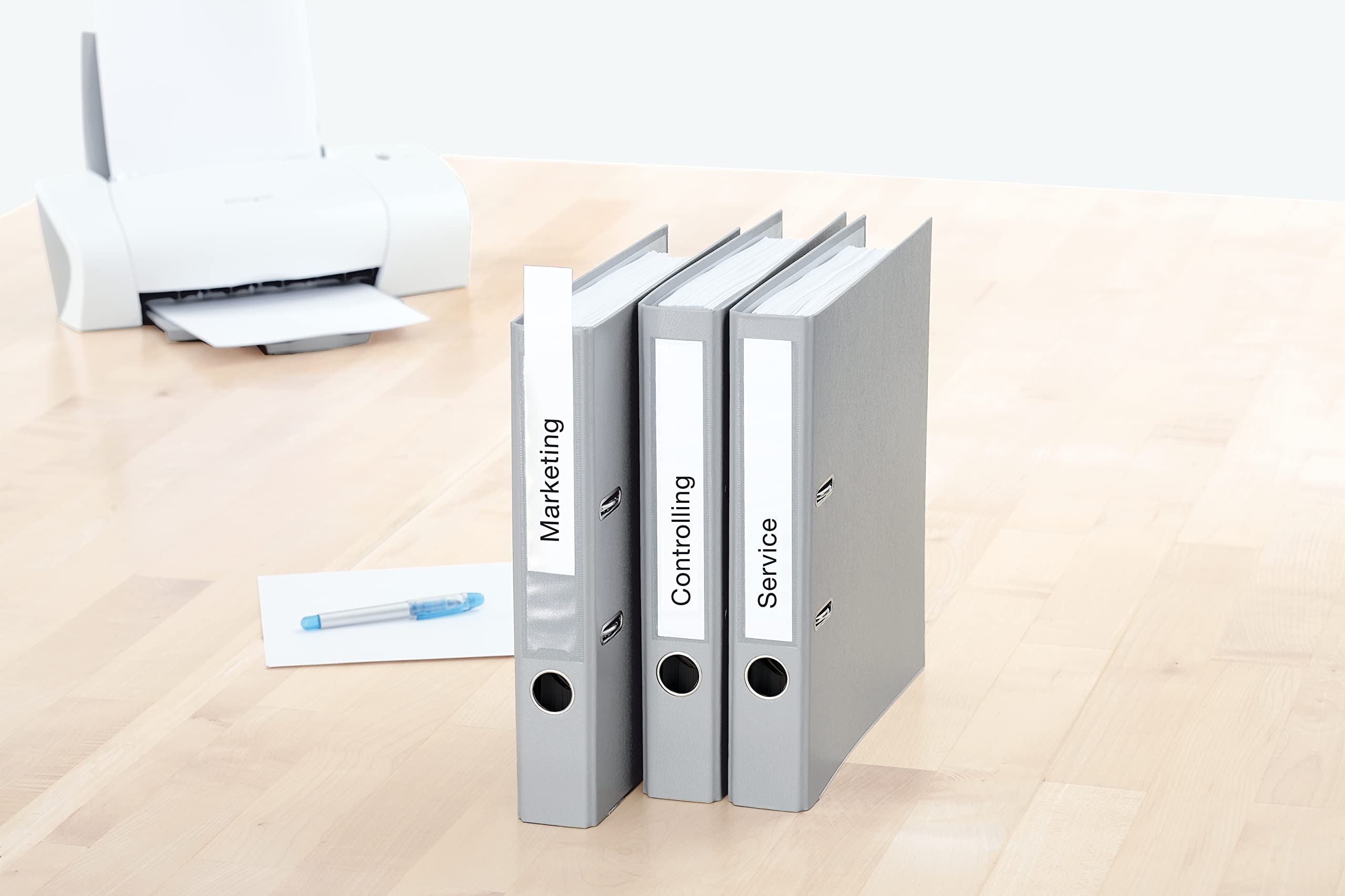 HERMA Spine Inserts with Micro-Perforation - 225 Blank Labels (9 per A4 Sheet, 25 Sheets) 190x30mm for Lever Arch Files - Compatible with Laser & Inkjet Printers - White | Perfect for Office Organization, File Sorting & Document Management