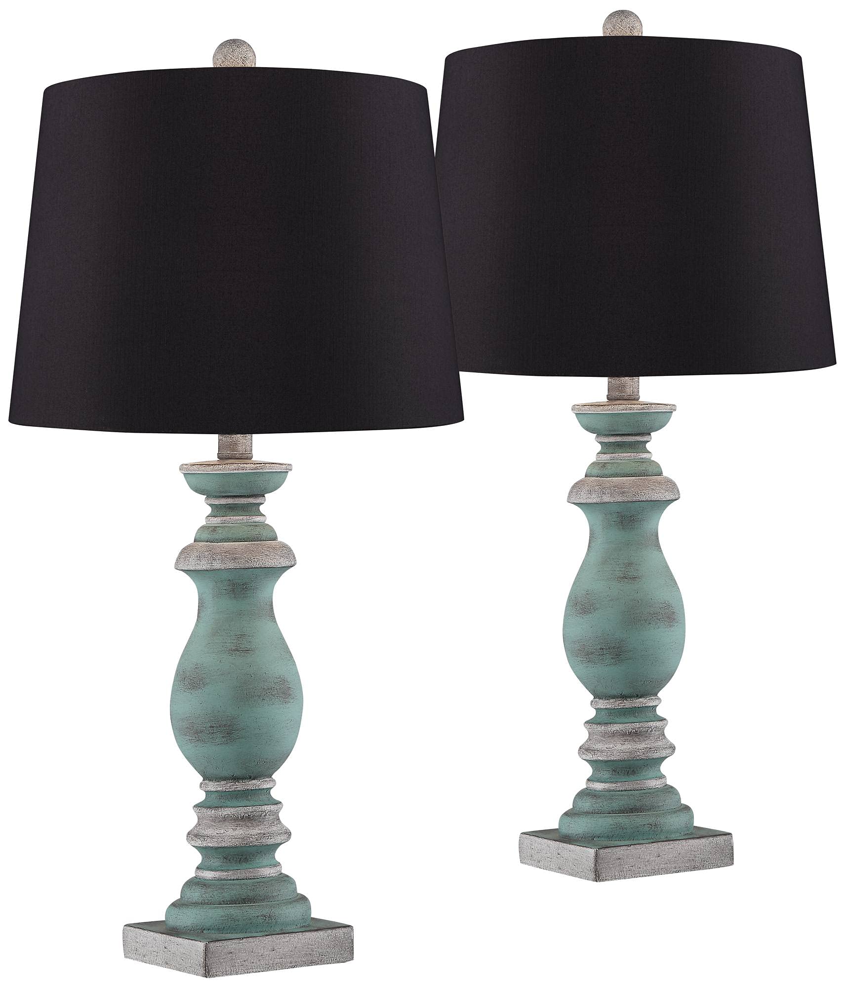 Regency Hill Patsy Rustic Farmhouse Table Lamps Set of 2 - 26.5