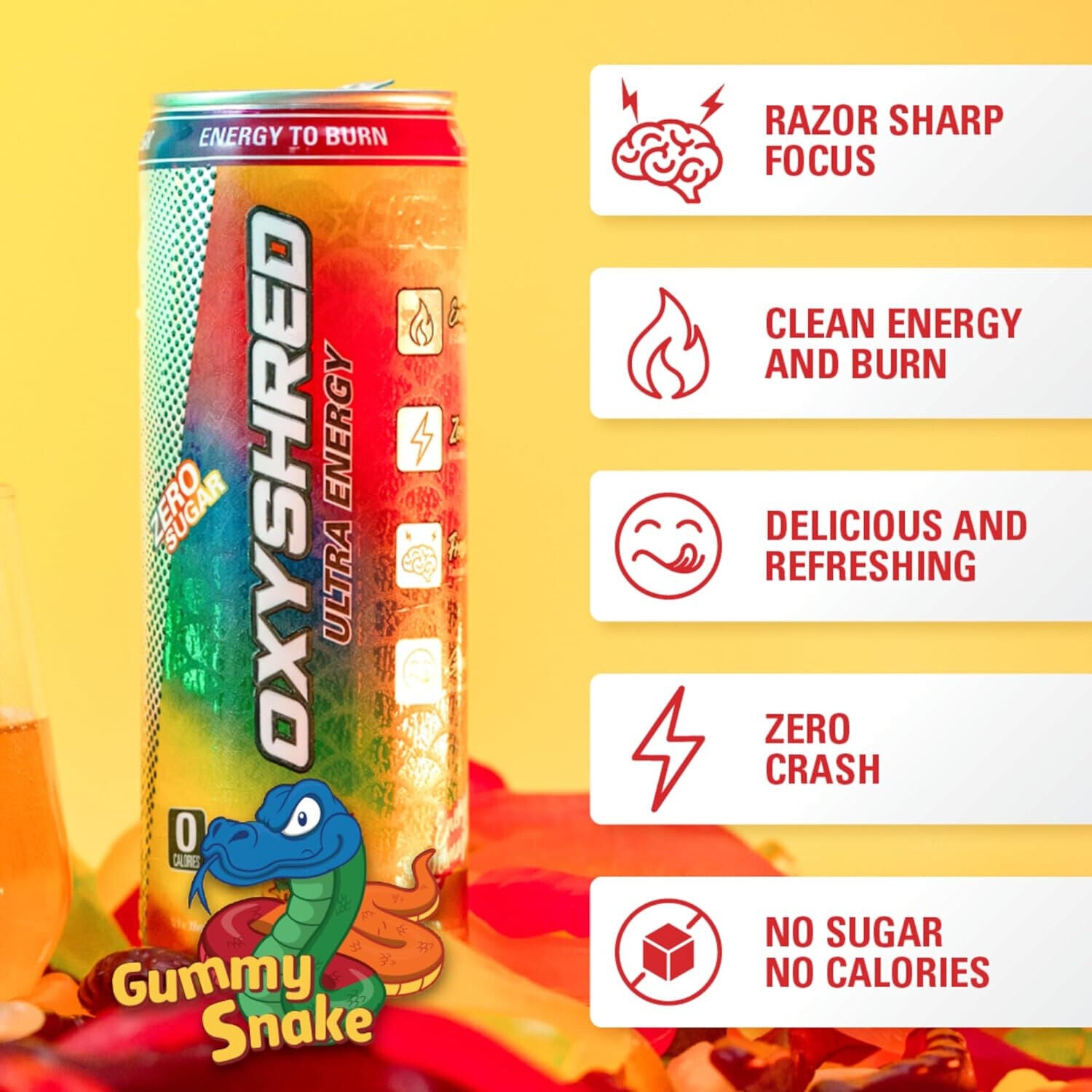 EHP Labs OxyShred Ultra Energy Drink - Ready to Drink (RTD) - 12 Pack x 355ml - Boost Energy & Focus for Workouts, Sports & Daily Activities