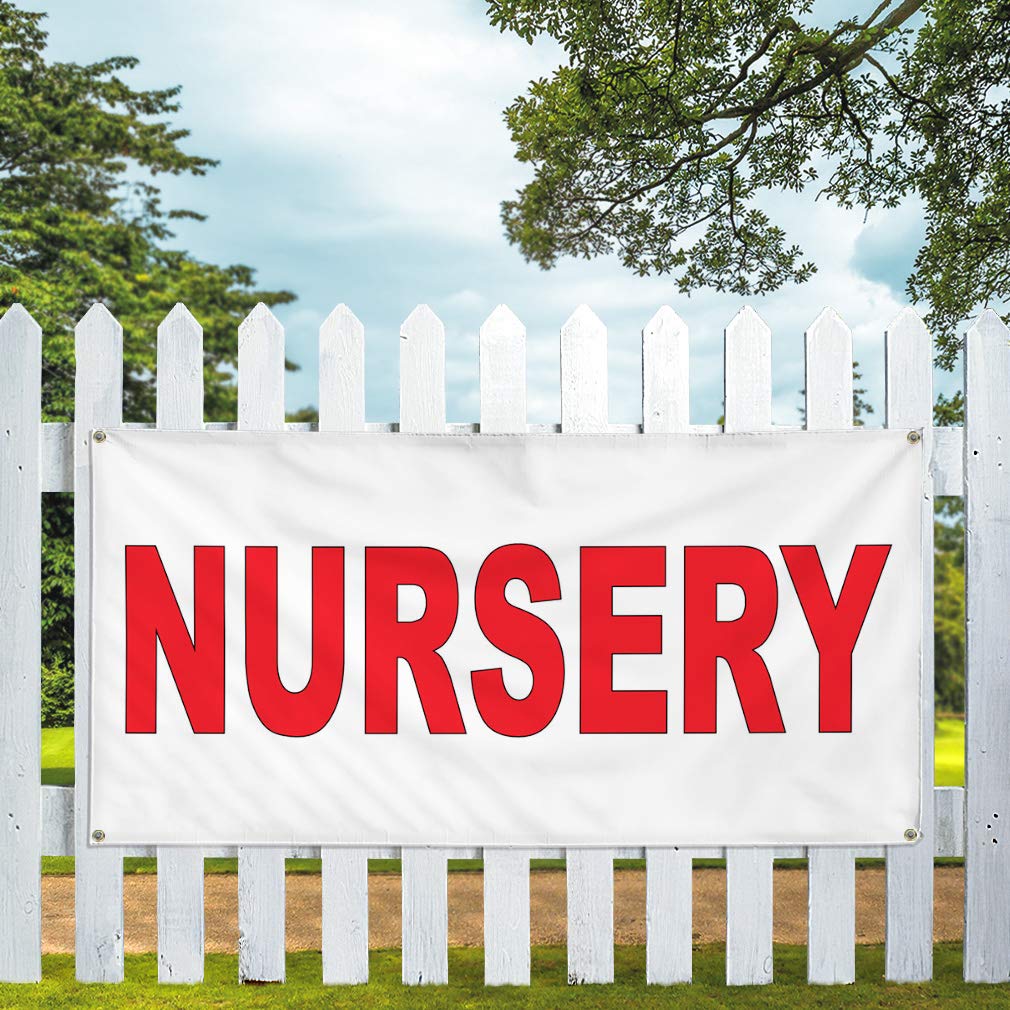Durable Vinyl Banner 48x96 Inches - Weatherproof, Heavy-Duty with 8 Grommets for Nursery, Education, Outdoor & Industrial Yard Signs - Perfect for School Events, Business Advertising & Construction Site Safety