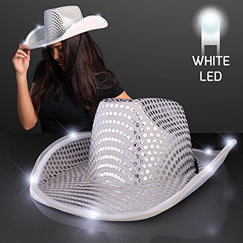 LED Light Up Cowboy Hat - White Glow Party Hat for Women & Men | Perfect for Rodeo, Concerts, Halloween & Night Events
