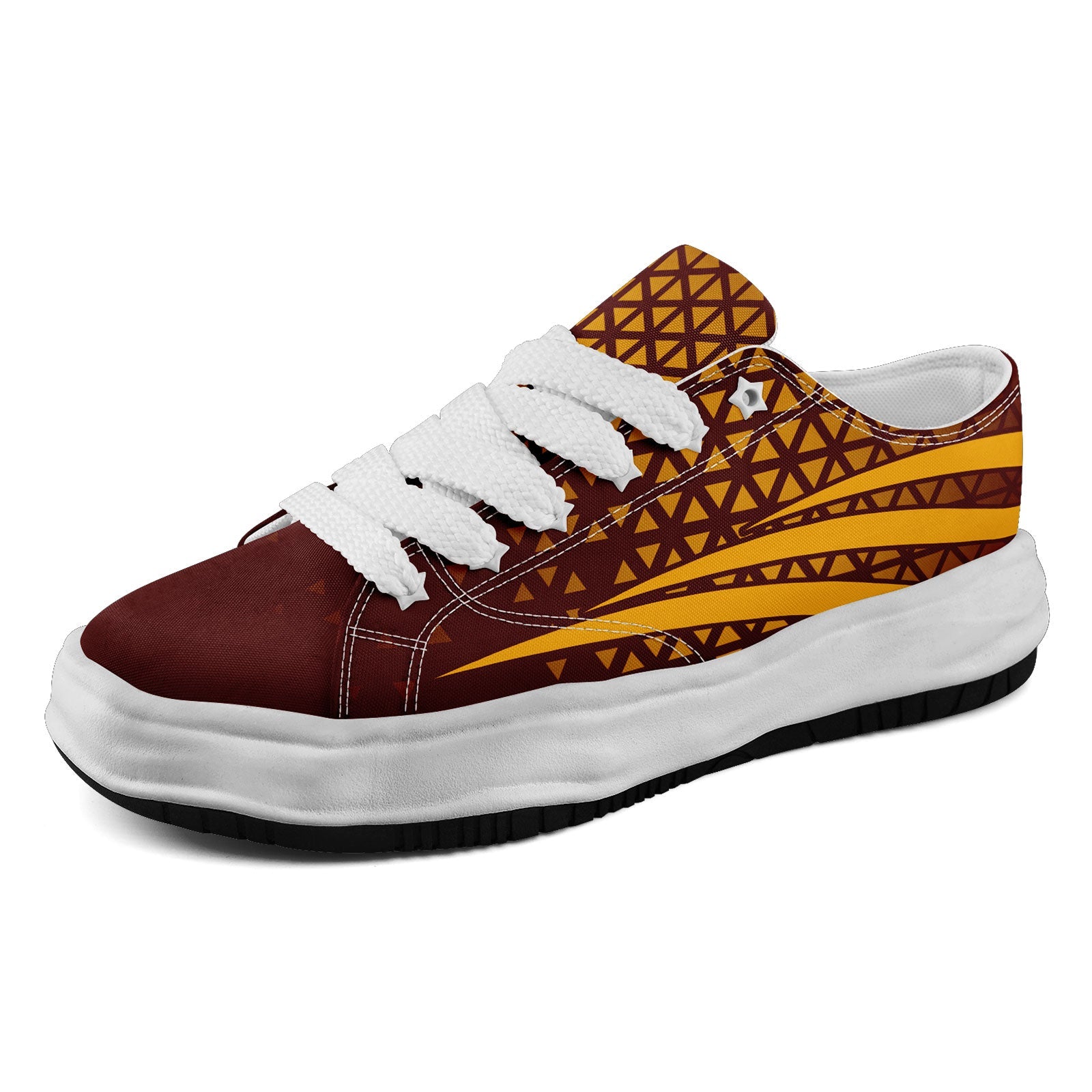 Custom Personalized Deep Red & White Washington Sneakers - FN038 D023003 - Perfect for Casual Wear, Sports & Fashion Outfits