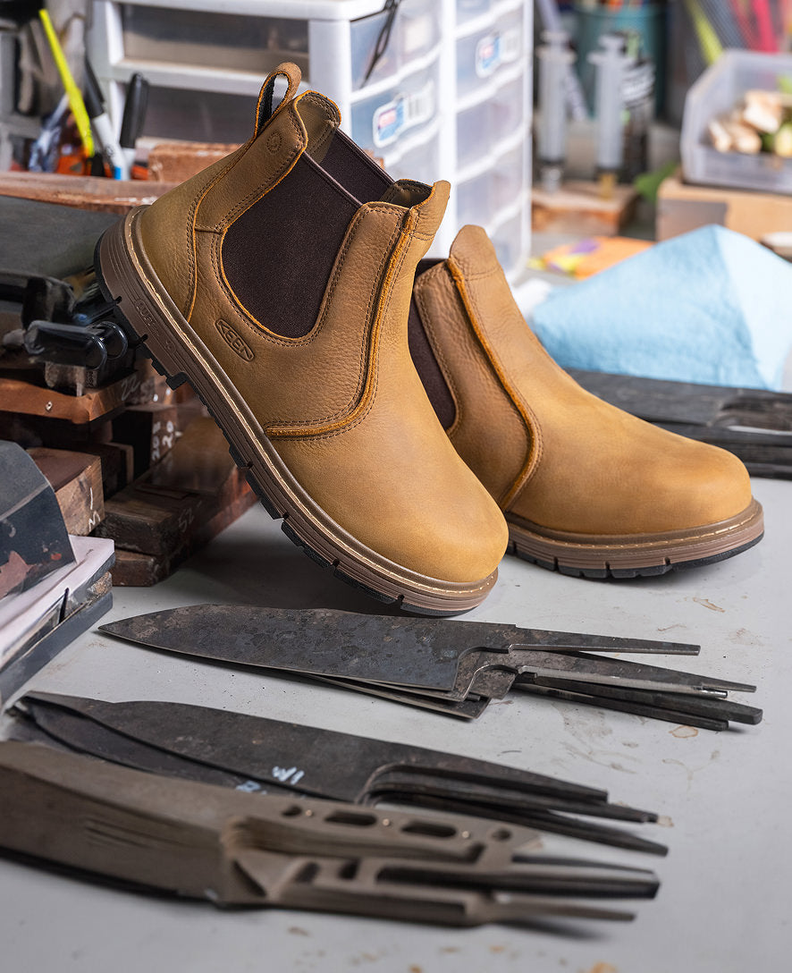 Men's San Jose Chelsea 90° Heel Boot - Soft Toe Work Boots for Men | Belgian/Gum Sole | Slip Resistant & Comfortable for Construction, Warehouse & Outdoor Work