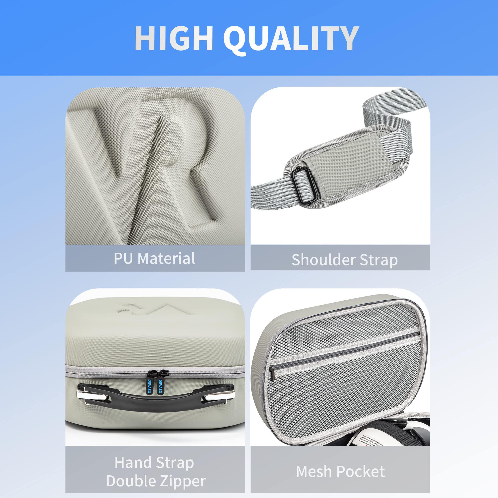 Universal VR Headset Carrying Case for Vision Pro, Meta Quest 3/2/Pro, Pico 4/4 Pro - Protective Storage Bag for ZEEKOL Gaming Headset & Touch Controllers - Perfect for Travel, Gaming Events & Home Organization