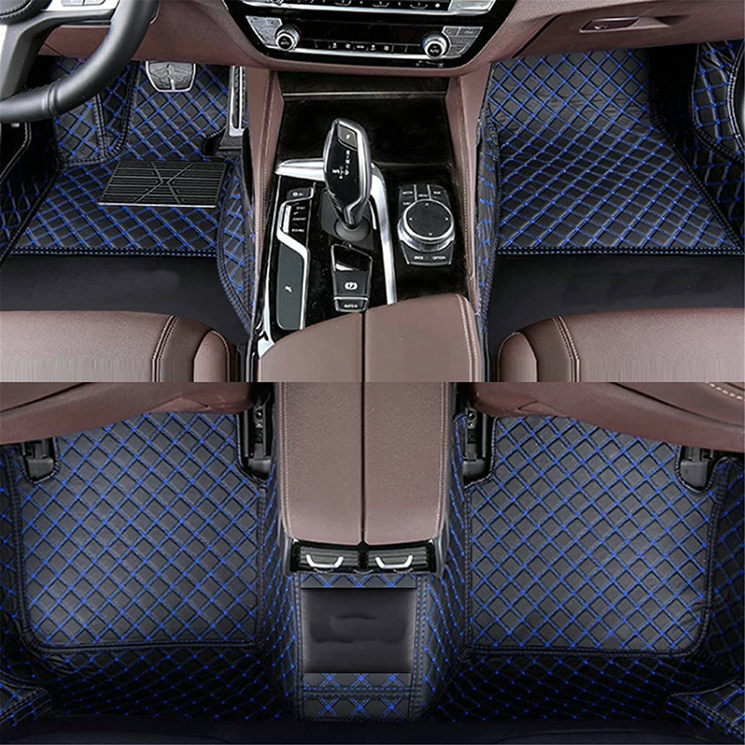 Premium Custom Car Floor Mats for Audi, Acura, BMW, Cadillac, Dodge, Mercedes, Honda, Infiniti, Jeep, Lexus, Toyota, Nissan, Kia, Hyundai, Chevrolet, Ford, Chrysler, Jaguar, Lincoln, Mazda, Volvo - All-Weather Protection & Easy Cleaning (Black & Blue) - Perfect for Daily Commute, Road Trips & Family Travel
