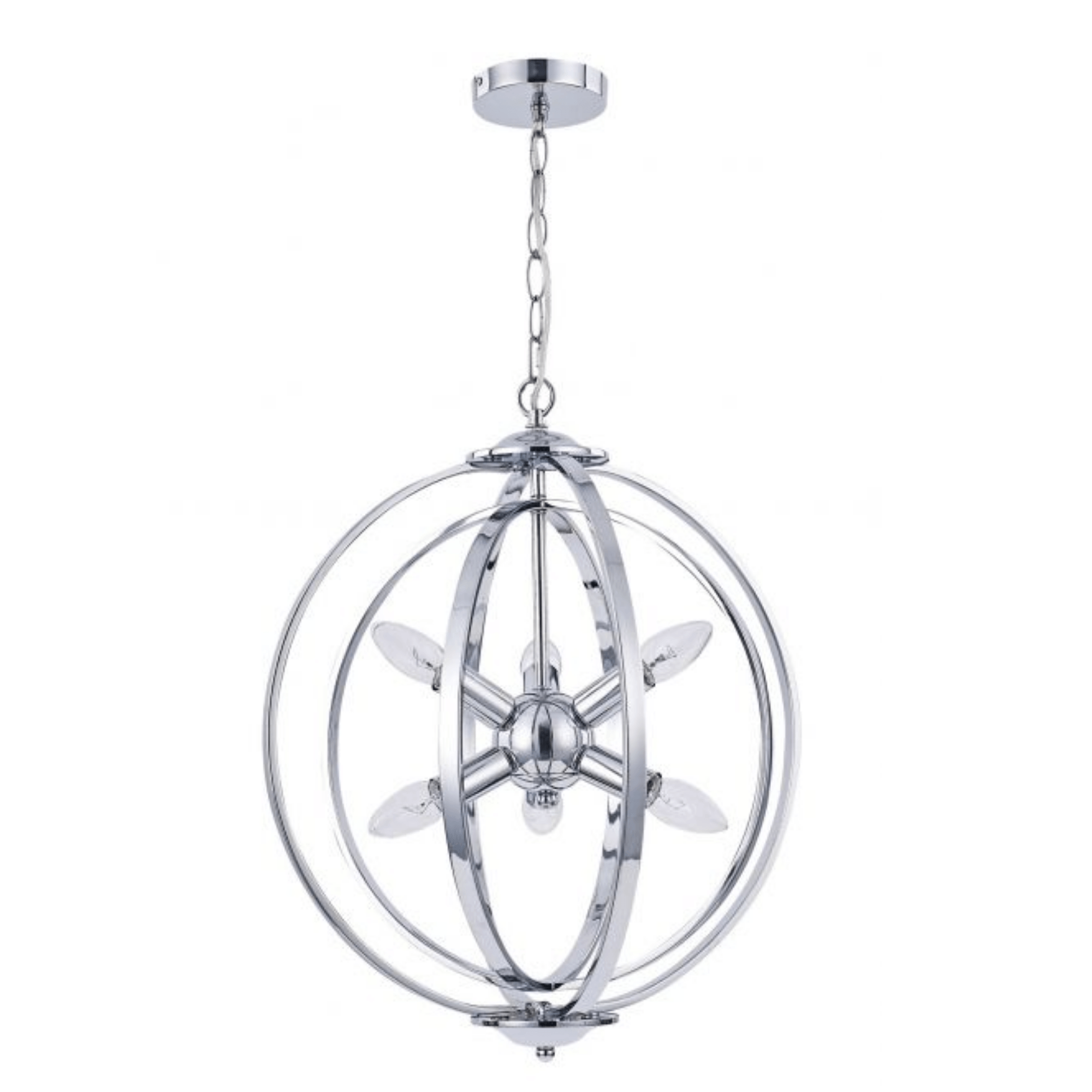 Atlas 6/9Lt Center Light Fixture in Polished Chrome - Modern Ceiling Lighting for Living Room, Bedroom & Dining Room