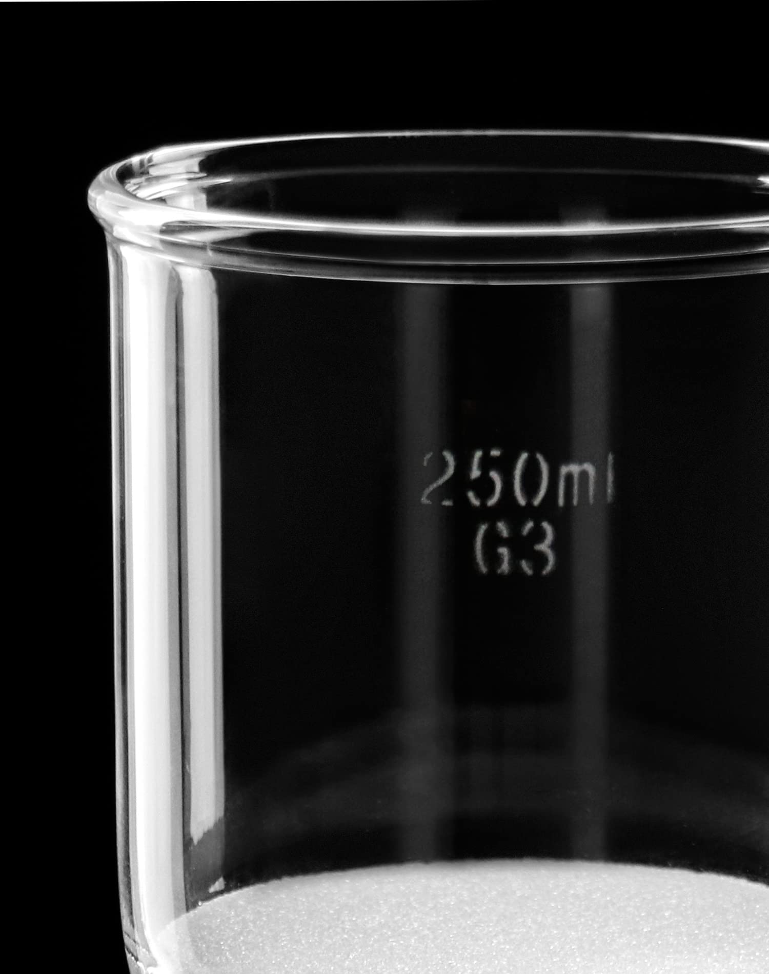 QWORK 250ml Borosilicate Glass Buchner Funnel with 24/40 Standard Taper Joint & G3 Medium Frit - Lab Vacuum Filtration Equipment for Chemistry, Biology Experiments & Scientific Research