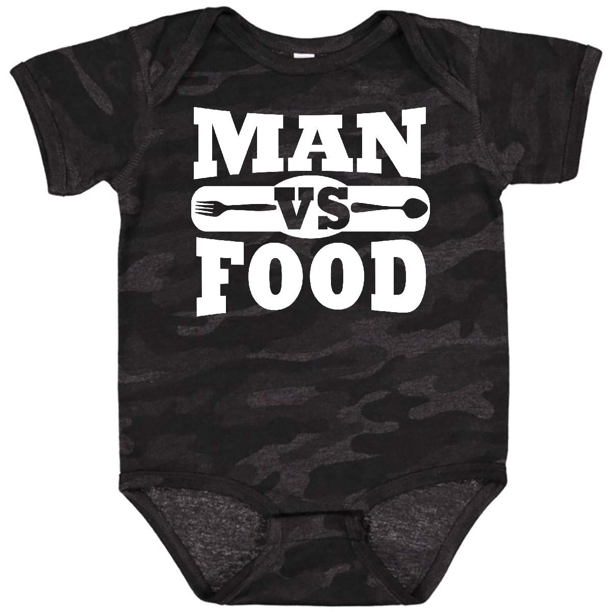 Inktastic Man Vs Food Baby Bodysuit - Funny Food Lover Onesie for Infants & Toddlers - Perfect Gift for New Parents & Baby Showers