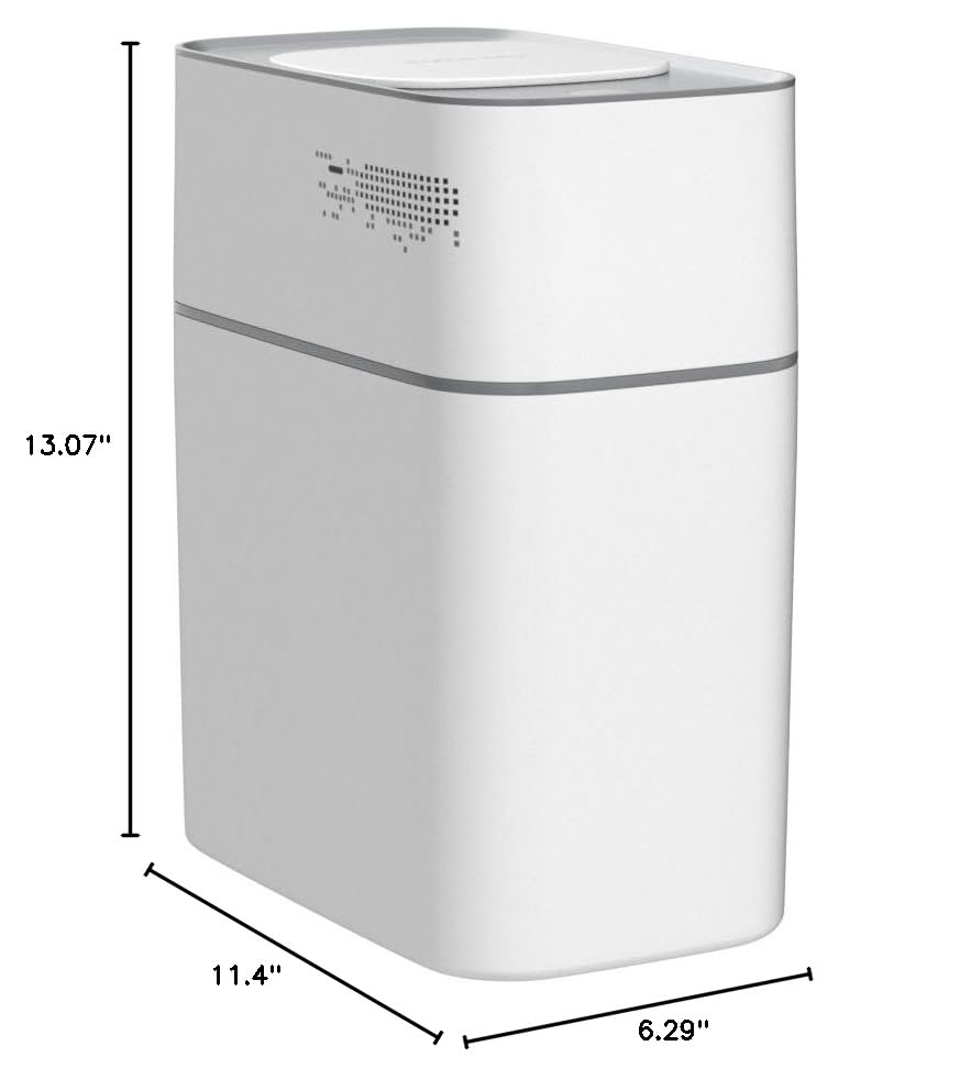 JOYBOS 3.8 Gallon Slim Motion Sensor Trash Can with Lid - White Small Plastic Waste Bin for Bathroom, Bedroom, RV & Office | Space-Saving Automatic Garbage Can for Tight Spaces & Home Decor