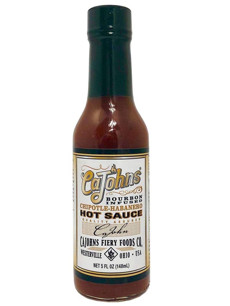 Cajohn's Bourbon Infused Chipotle Habanero Hot Sauce - Spicy Gourmet BBQ Sauce - Pack of 3 Bottles - Perfect for Grilling, Tacos, Wings & Bloody Marys